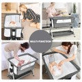 Image of Costway Adjustable Baby Bedside Crib with Large Storage
