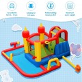 Image of Costway Inflatable Water Slide Jumper Bounce House with Ocean Ball