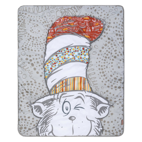 Image of Trend Lab Dr. Seuss Peek-a-Boo Cat in the Hat 4 Piece Crib Bedding Set