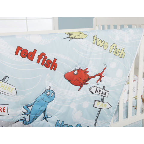 Image of Trend Lab Dr. Seuss One Fish Two Fish 4 Piece Crib Bedding Set