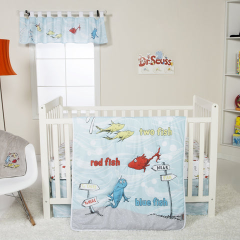 Image of Trend Lab Dr. Seuss One Fish Two Fish 4 Piece Crib Bedding Set