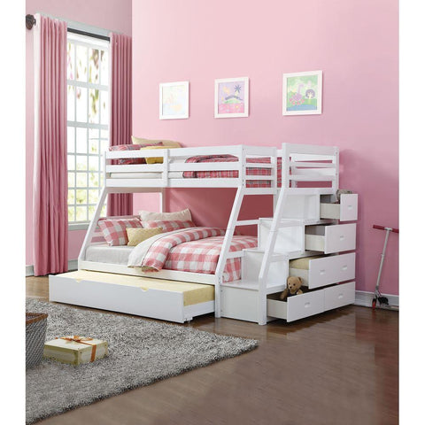 Image of ACME Jason Twin/Full Bunk Bed with Storage Ladder/Trundle