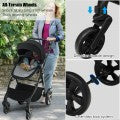 Image of Costway Foldable High Landscape Baby Stroller with Reversible Reclining Seat