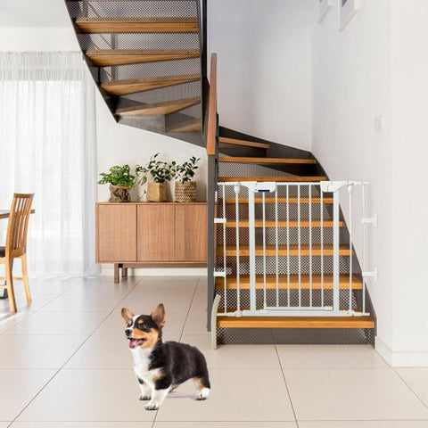 Image of Costway 6 Panel Wall-mount Adjustable Baby Safe Metal Fence Barrier