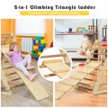 Image of Costway Foldable Wooden Climbing Triangle Indoor with Ladder for Toddler Baby