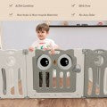 Image of Costway 14-Panel Baby Playpen Kids Activity Center Foldable Play Yard with Lock Door
