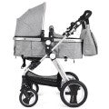 Image of Costway Folding Aluminum Baby Stroller Baby Jogger with Diaper Bag
