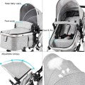 Image of Costway Folding Aluminum Baby Stroller Baby Jogger with Diaper Bag