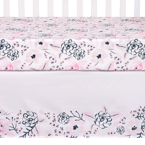 Image of Sammy and Lou Simply Floral 4 Piece Crib Bedding Set