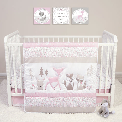 Image of Sammy and Lou Sweet Forest Friends 4 Piece Crib Bedding Set