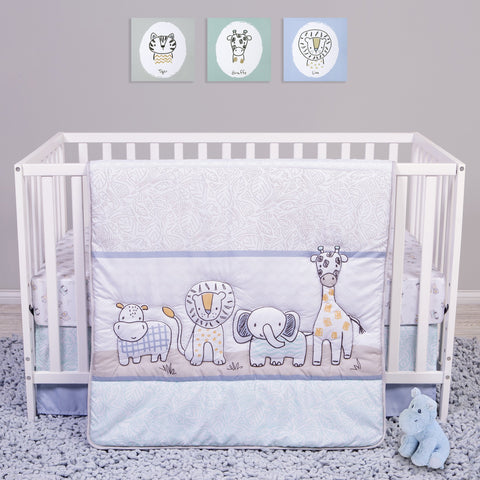 Image of Sammy and Lou Safari Yearbook 4 Piece Crib Bedding Set