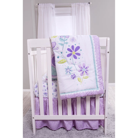 Image of Sammy and Lou Butterfly Meadow 4 Piece Crib Bedding Set