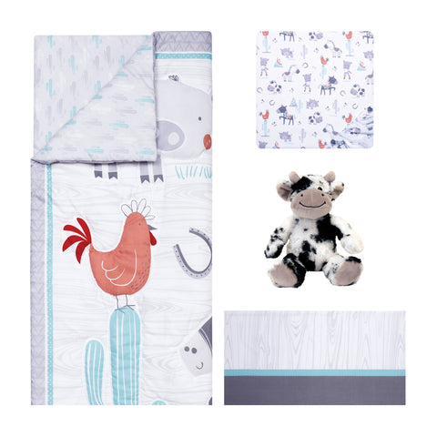 Image of Sammy and Lou Farmstead Friends 4 Piece Crib Bedding Set