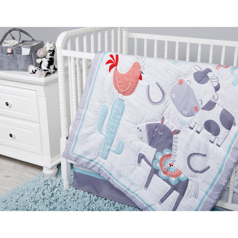 Image of Sammy and Lou Farmstead Friends 4 Piece Crib Bedding Set