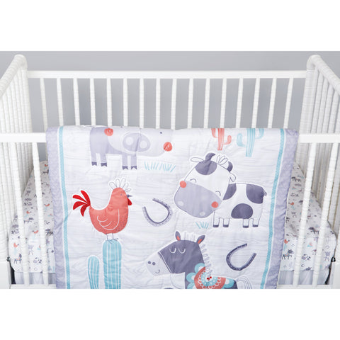 Image of Sammy and Lou Farmstead Friends 4 Piece Crib Bedding Set