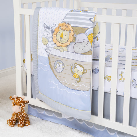 Image of Sammy and Lou Noah's Ark 4 Piece Crib Bedding Set