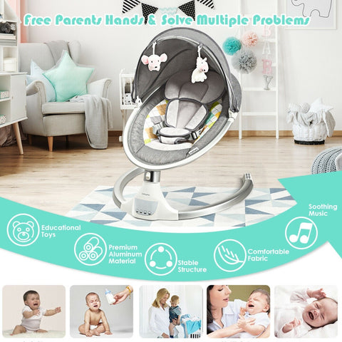 Image of Baby Swing Electric Rocking Chair with Music Timer