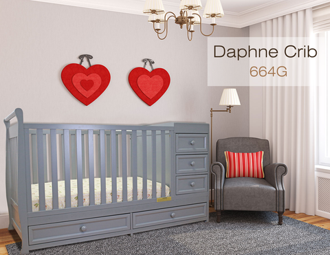 Image of Athena Daphne 2 in 1 Convertible Crib in Gray