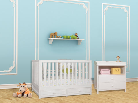 Image of AFG Baby MILA 3-in-1 Convertible Crib in White