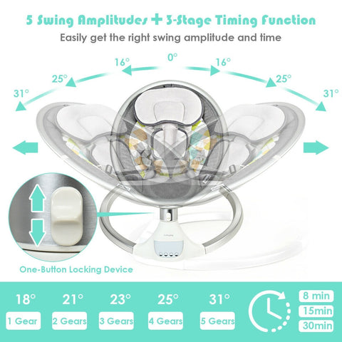 Image of Baby Swing Electric Rocking Chair with Music Timer