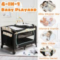 Image of Costway 4-in-1 Convertible Portable Baby Playard with Changing Station