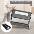 Image of Costway Adjustable Baby Bedside Crib with Large Storage