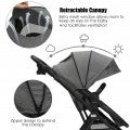 Image of Costway Foldable High Landscape Baby Stroller with Reversible Reclining Seat