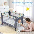 Image of Costway 5 in 1 Baby Nursery Center Foldable Toddler Bedside Crib with Music Box