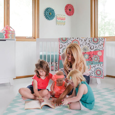 Image of Waverly® Pom Pom Play 4 Piece Crib Bedding Set