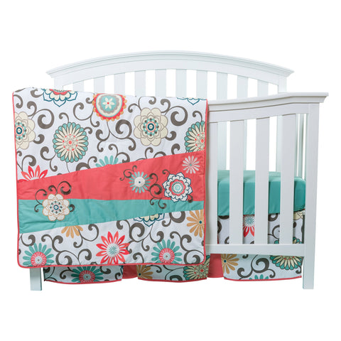 Image of Waverly® Pom Pom Play 4 Piece Crib Bedding Set