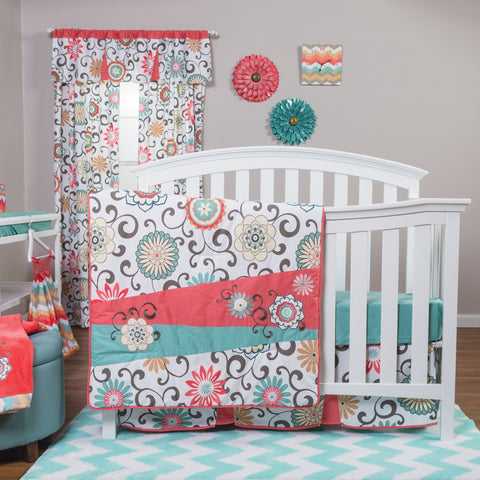 Image of Waverly® Pom Pom Play 4 Piece Crib Bedding Set