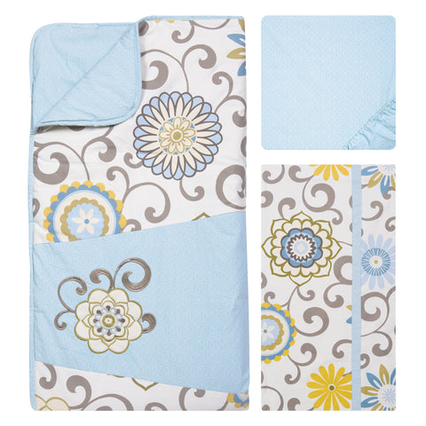 Image of Waverly Pom Pom Spa 4 Piece Crib Bedding Set