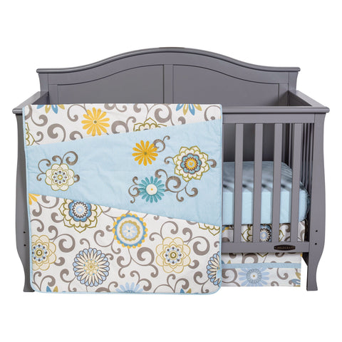 Image of Waverly Pom Pom Spa 4 Piece Crib Bedding Set