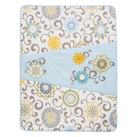 Image of Waverly Pom Pom Spa 4 Piece Crib Bedding Set