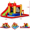 Image of Costway Inflatable Water Slide Jumper Bounce House with Ocean Ball