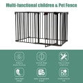 Image of Costway 6 Panel Wall-mount Adjustable Baby Safe Metal Fence Barrier