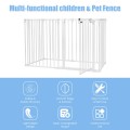 Image of Costway 6 Panel Wall-mount Adjustable Baby Safe Metal Fence Barrier