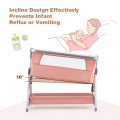 Image of Costway Baby Bed Side Crib Portable Adjustable Infant Travel Sleeper Bassinet