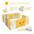 Image of Costway 16-Panel Foldable Baby Playpen with Sound