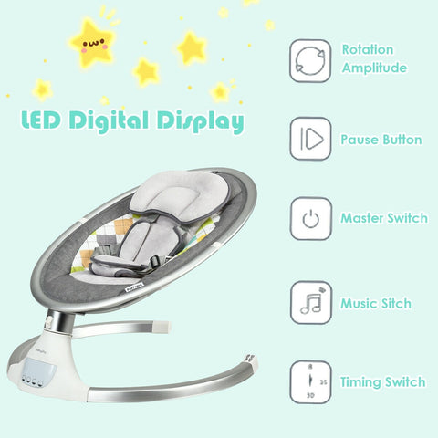 Image of Baby Swing Electric Rocking Chair with Music Timer