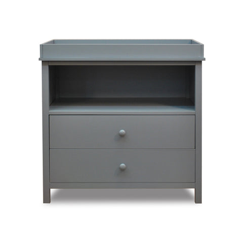 Image of AFG Baby Amber Solid Wood 2-Drawers Changing Table in Gray
