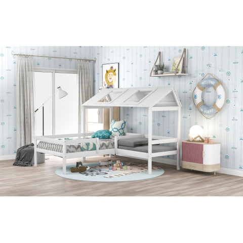 Image of Twin House Bed with Relaxed Seat and Free Cushions Included