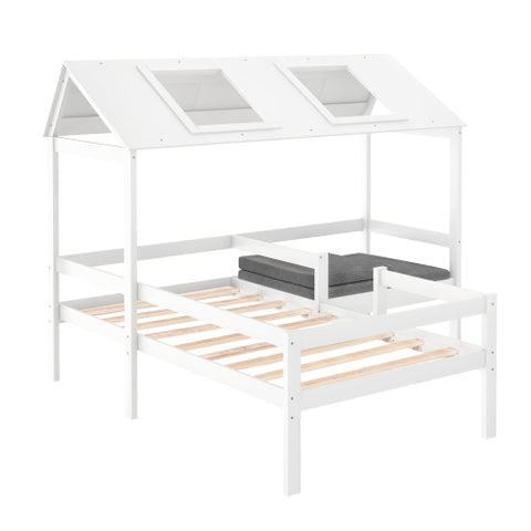 Image of Twin House Bed with Relaxed Seat and Free Cushions Included