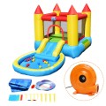Image of Costway Inflatable Kids Slide Bounce House with 580w Blower