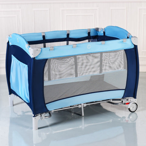 Image of Foldable Baby Crib Playpen w/ Mosquito Net and Bag