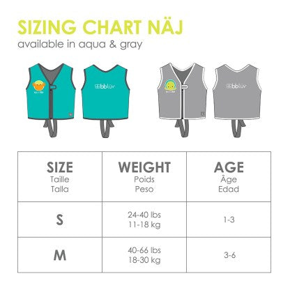 Image of Bbluv Näj (Grey) - Evolutive Swim Vest (1-3 years)