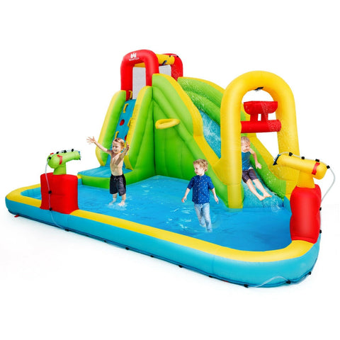 Image of Costway Inflatable Splash Water Bounce House Jump Slide Bouncer