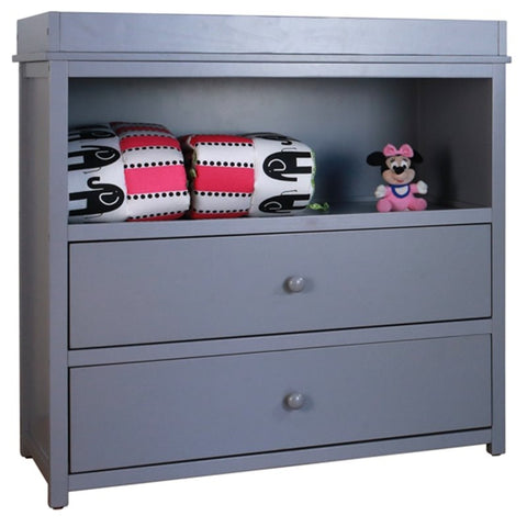 Image of AFG Baby Amber Solid Wood 2-Drawers Changing Table in Gray