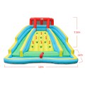 Image of Costway Double Side Inflatable Water Slide Park with Climbing Wall