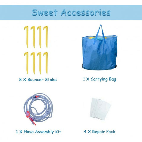 Image of Costway Double Side Inflatable Water Slide Park with Climbing Wall